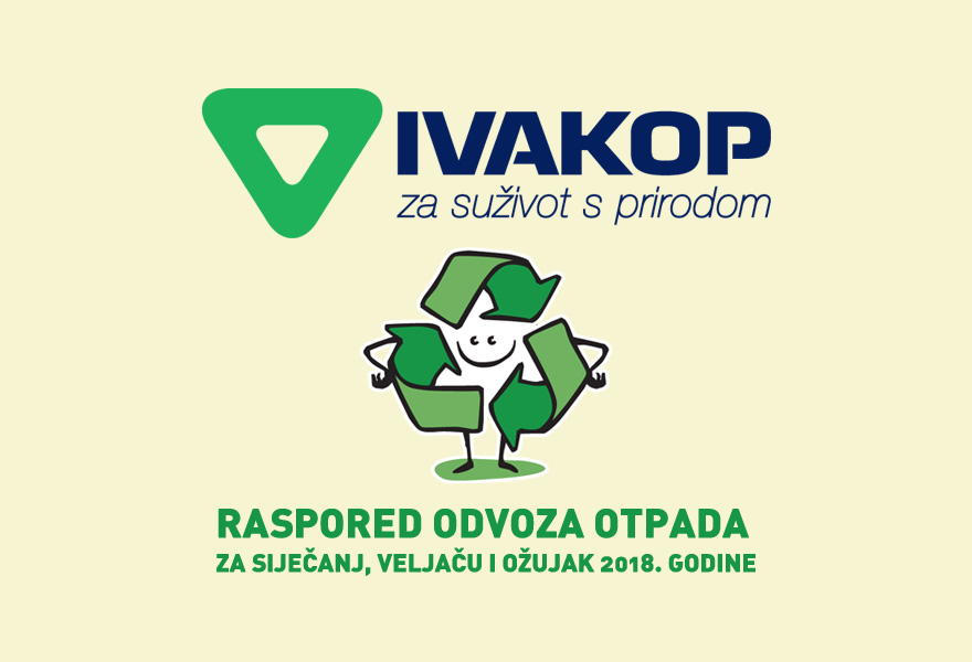 Dostava rasporeda o odvozu otpada za siječanj, veljaču i ožujak 2018.g.